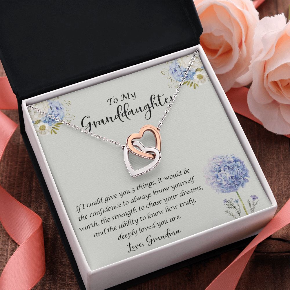 Gifts For Graduate Congrats Senior Gifts from Grandma to Granddaughter Necklace Interlocking Hearts Necklace