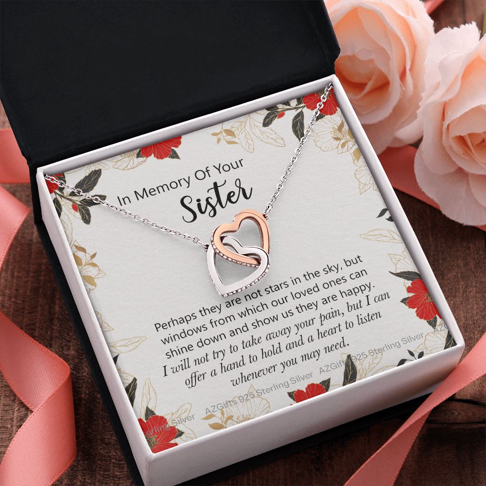 In Memory Of Your Sister Gift, Sympathy Loss Of Sister, Memorial Gift For Loss Of Sister , Sympathy Gift Loss Of A Sister, Loss Of A Sister Interlocking Hearts Necklace