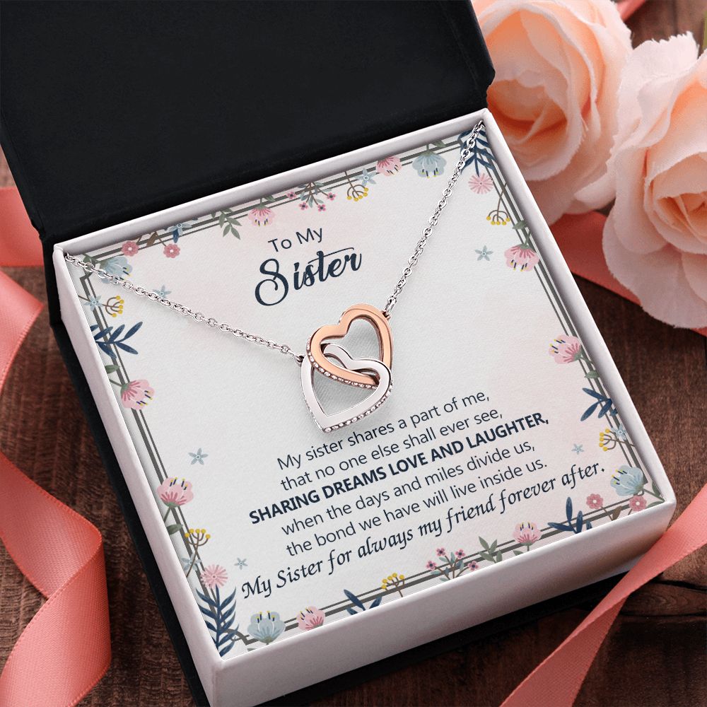 To My Sister Necklace Pendant Inspirational Jewelry For Women Teen Girl Family and Friendship Gifts Sisters Gifts Idea Sister Jewelry Necklace for Sisters Gift for Sister 301 Interlocking Hearts Necklace