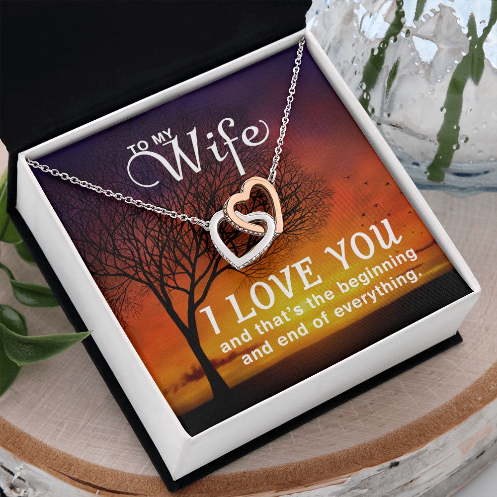 Birthday Gifts For Wife, Necklace Gifts For Wife From Husband, To My Wife Jewelry For Women , To My Wife Necklace  from Husband Wedding Anniversary Present For Wife, Beautiful Wife Jewelry Christmas14 Interlocking Hearts Necklace