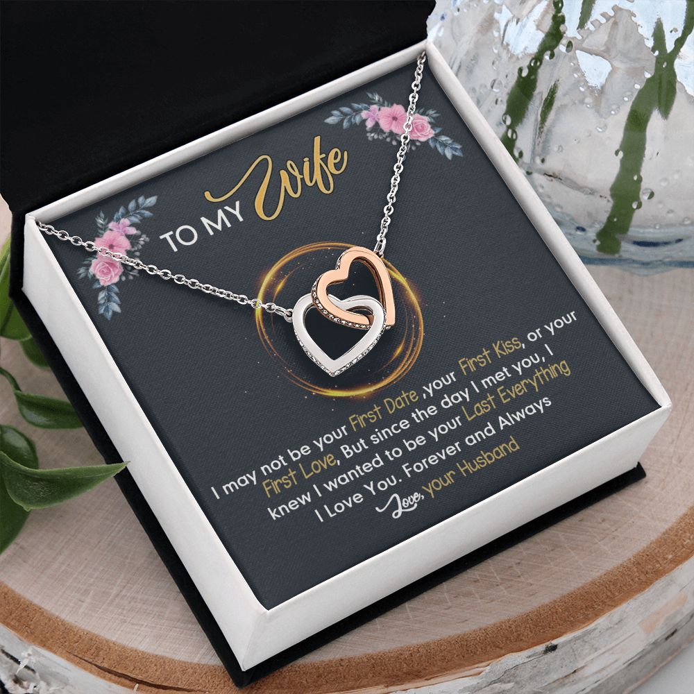 Birthday Gifts For Wife, Necklace Gifts For Wife From Husband, To My Wife Jewelry For Women , To My Wife Necklace  from Husband Wedding Anniversary Present For Wife, Beautiful Wife Jewelry Christmas24 Interlocking Hearts Necklace