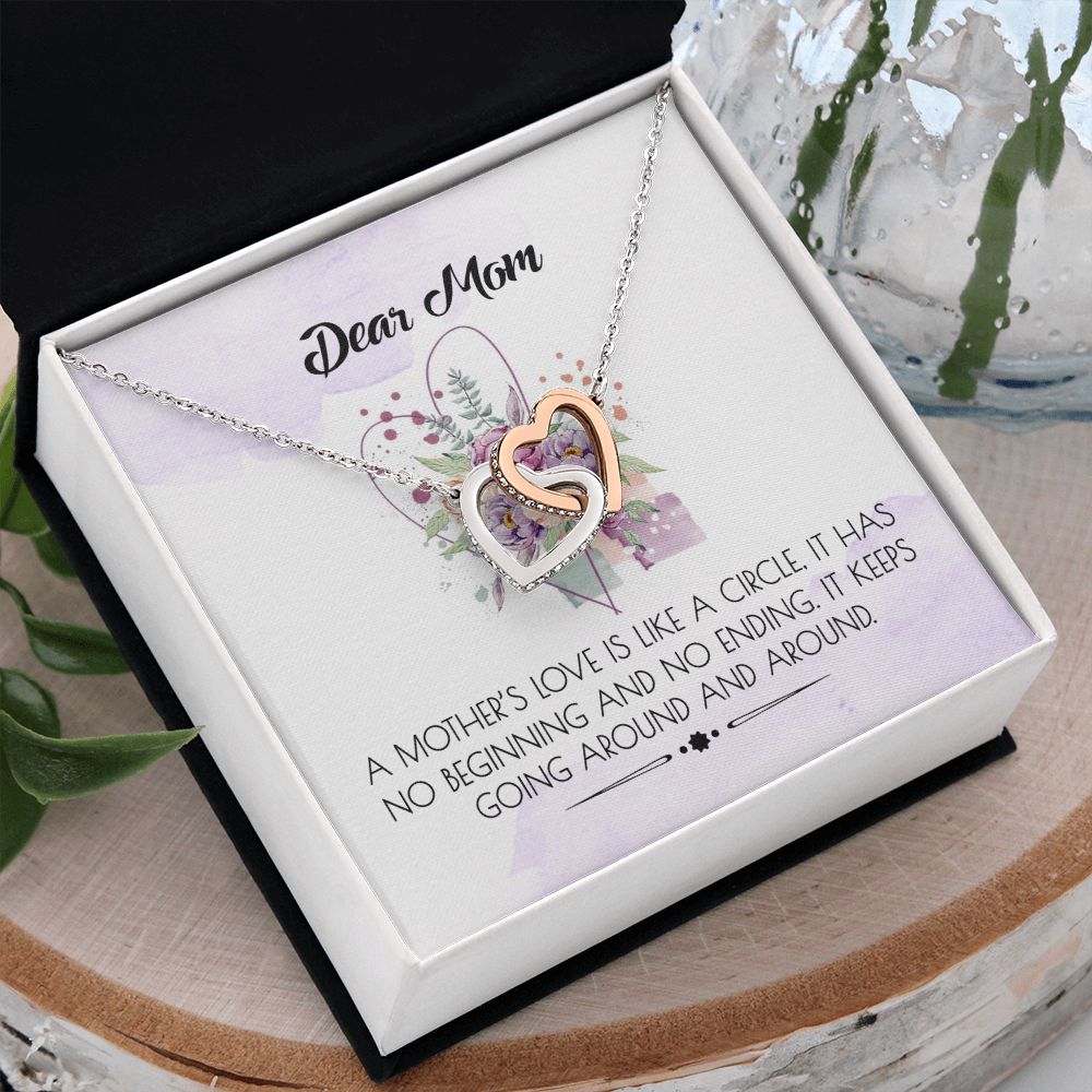 To My Mom Necklace Pendant Gift From Daughter Or Son Happy Mother's Day Gift For Mom Birthday, Anniversary Interlocking Hearts Necklace