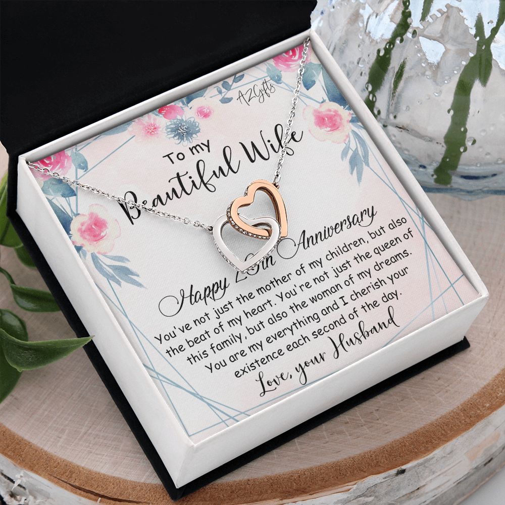 To My Beautiful Wife Necklace, Wedding Anniversary Jewelry For Women, Necklace For Wife from Husband, Gifts For Wife Birthday Gifts Necklace, Jewelry With Message Card In A Gift Box