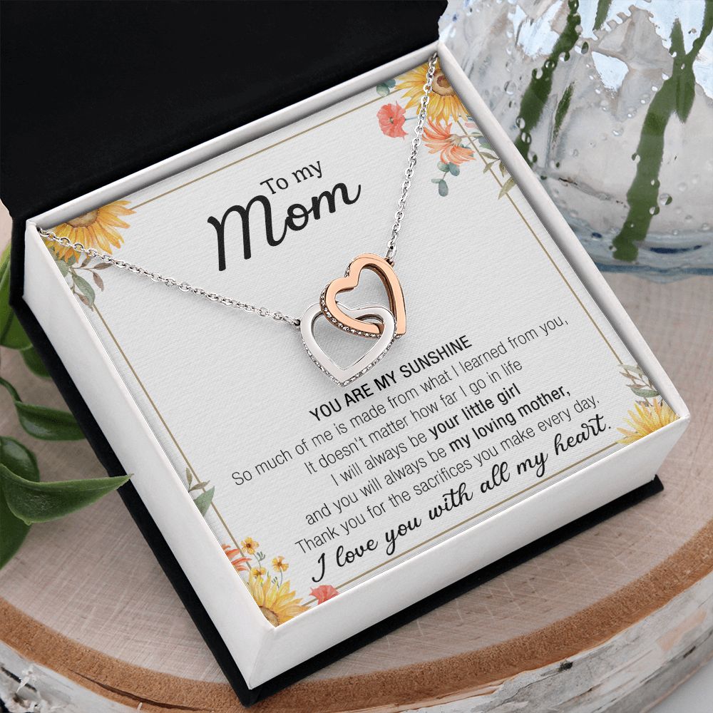 Mom Necklace Gifts for Mom from Daughter to Mom Gifts for Mothers Day from Daughter, To My Mom Necklace from Daughter to Mom Birthday Gifts Necklace with Message Card and Gift Box13 Interlocking Hearts Necklace