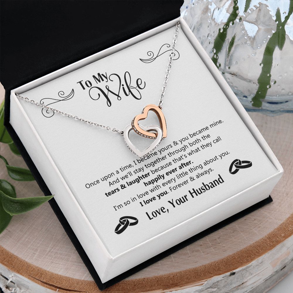 To My Wife Gift Necklace For Wife Anniversary For Wife Romantic Gifts For Her 175125613050 Interlocking Hearts Necklace