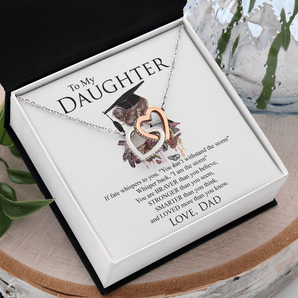 Mother Daughter Gift Ideas, To My Daughter Gift Necklace from Mom, Jewelry Pendant Present for Daughter, Birthday Christmas Gift Graduation Gifts for Daughters, Mother and Daughter Necklace 25 Interlocking Hearts Necklace