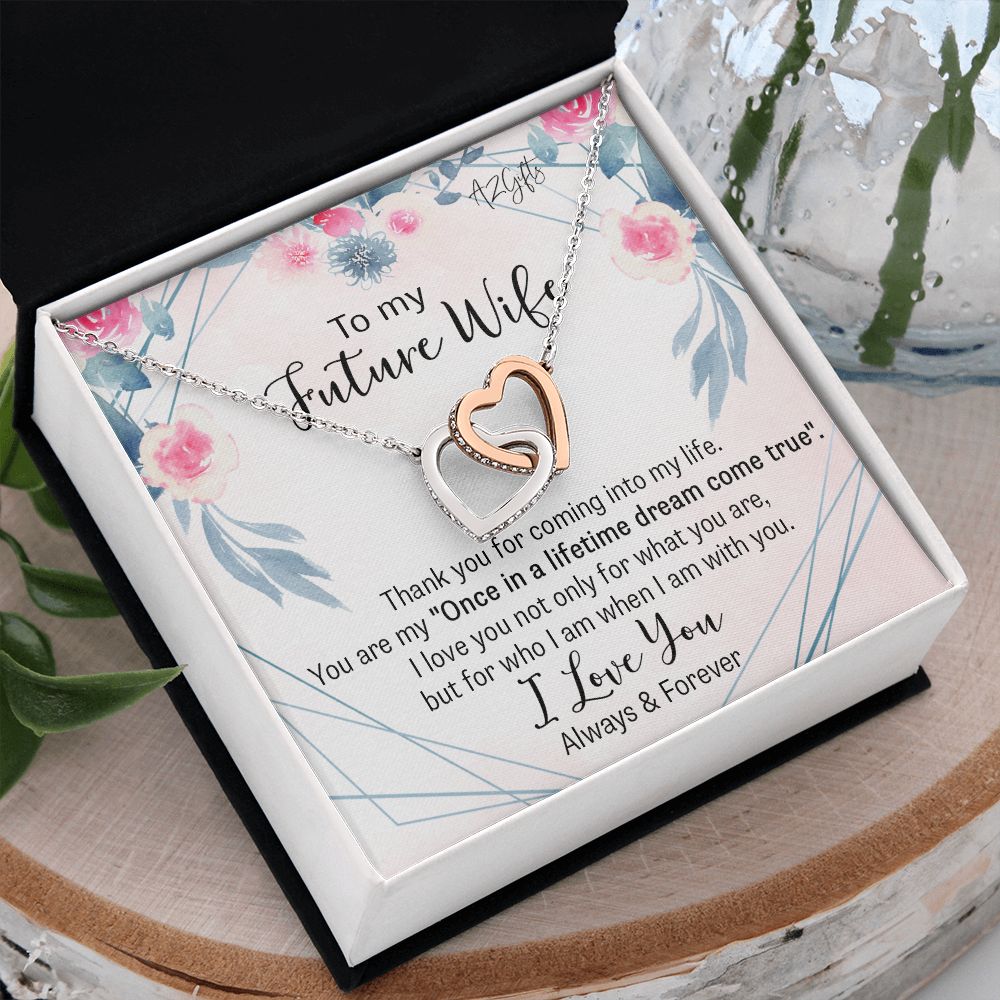 To My Girlfriend Necklace from Boyfriend To My Future Wife Necklace Jewelry For Girlfriend Gift For Girlfriend Gift for Her Romantic Birthday Valentines Day Gift For Girlfriend Gifts Necklaces for Interlocking Hearts Necklace