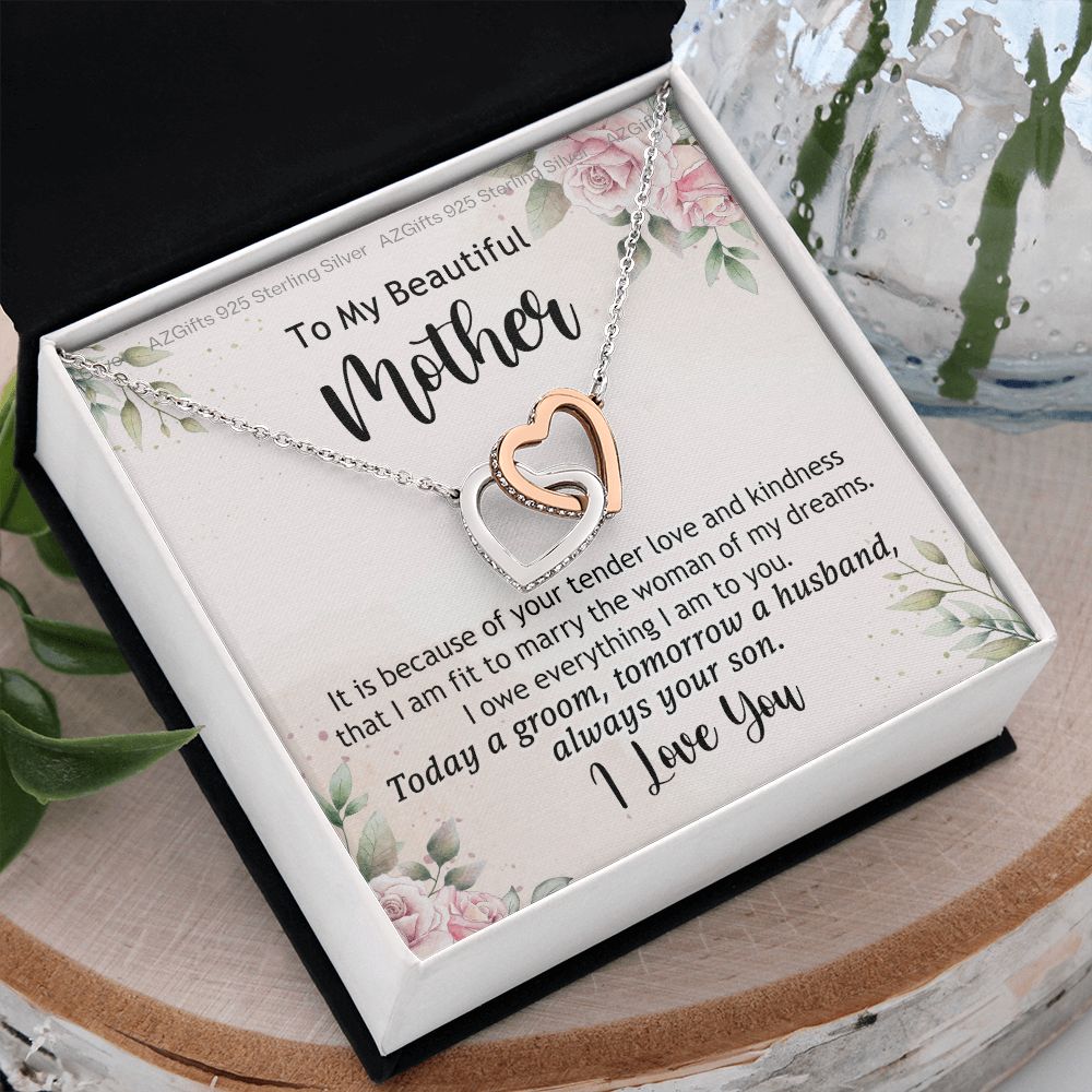Mother Of The Groom Gift, Mother Of The Groom, Mother Of The Groom Gifts, Gift For Mother Of The Groom, Mother Of Groom Interlocking Hearts Necklace