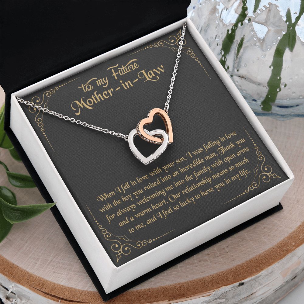 Mother in Law Necklace, Jewelry for Women, Future Mother in Law Gifts from Daughter in Law, Mother of Bride Gifts For Mother in Law, Birthday Gifts For Mother In Law From Daughter In Law10 Interlocking Hearts Necklace