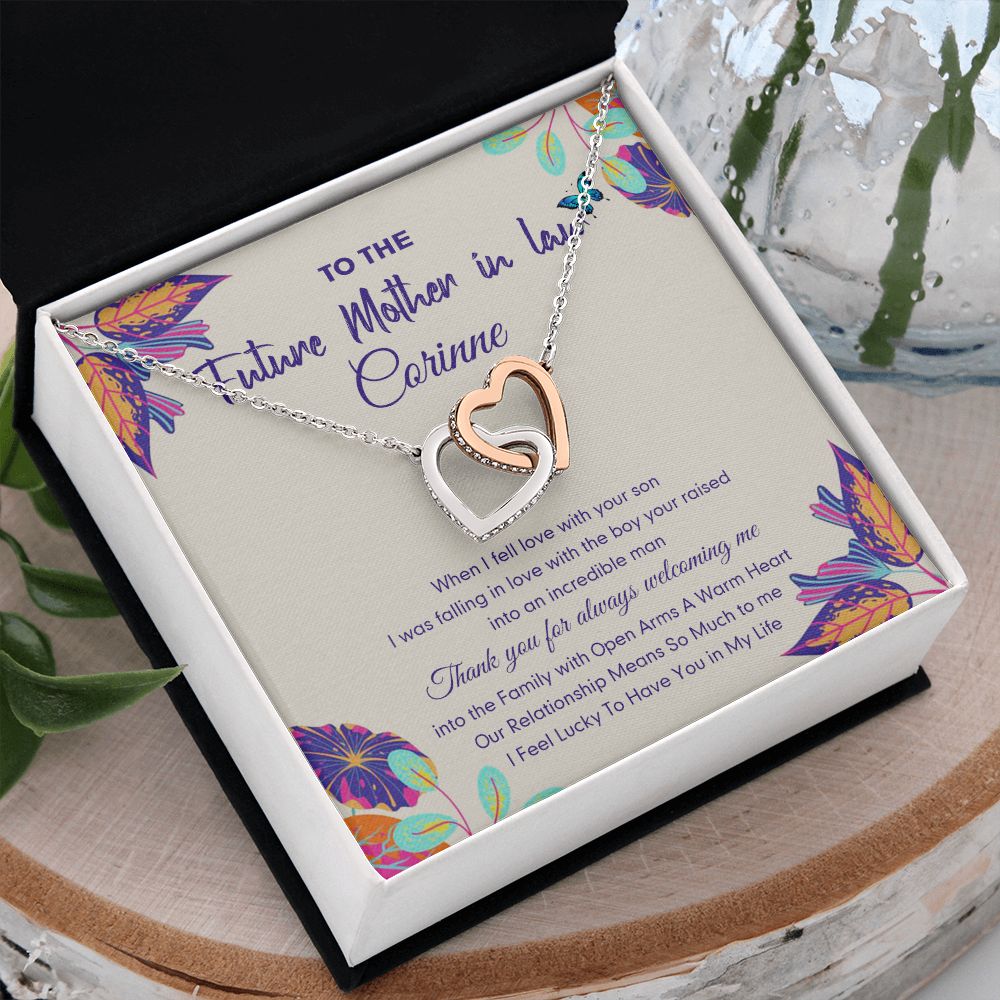 Mother in Law Necklace, Jewelry for Women, Future Mother in Law Gifts from Daughter in Law, Mother of Bride Gifts For Mother in Law, Birthday Gifts For Mother In Law From Daughter In Law16 Interlocking Hearts Necklace