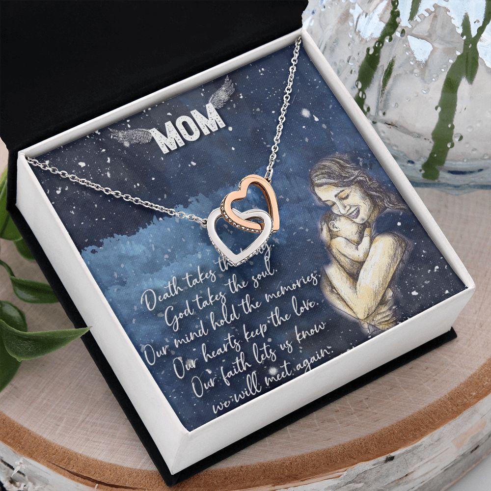 To My Mom Necklace Pendant Gift From Daughter Your Faith Lets Us Know With Message Card Gift For Mom Interlocking Hearts Necklace