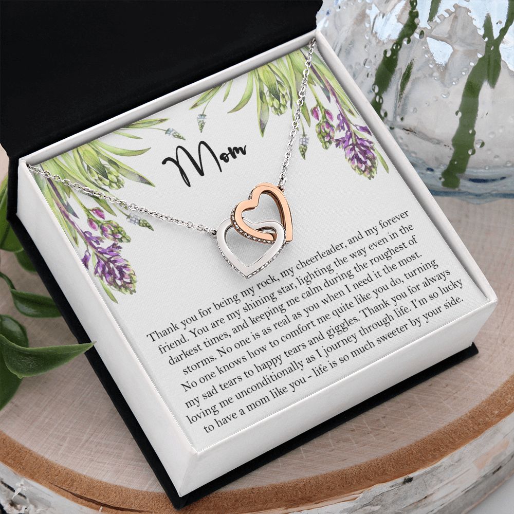 To My Mom Necklace, Gift For Mom, Mother's Day Gift from Daughter, Mom Jewelry Gift for Mothers Day, Birthday Gift for Mother, Moms Gift from Daughter Son, Necklace for Mom Mother 6 Interlocking Hearts Necklace