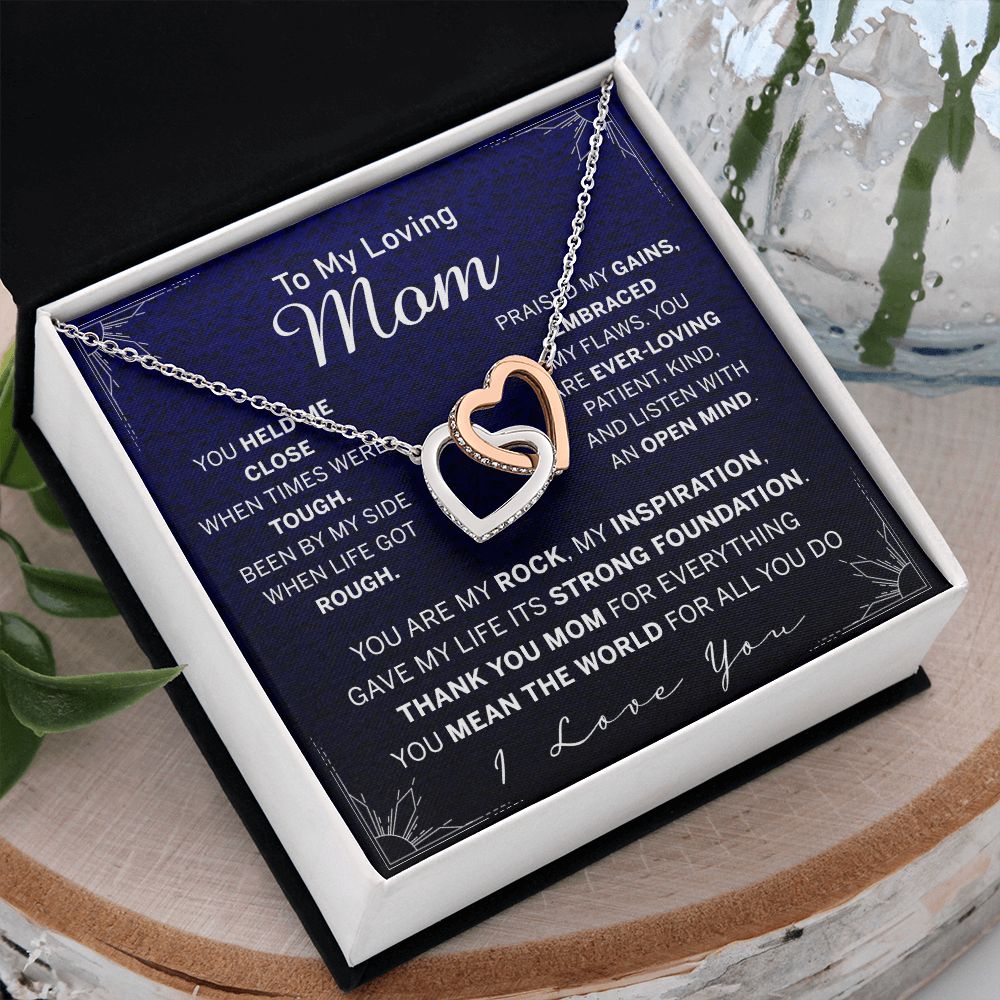 To My Mom Necklace, Gift For Mom, Mother's Day Gift from Daughter, Mom Jewelry Gift for Mothers Day, Birthday Gift for Mother, Moms Gift from Daughter Son, Necklace for Mom Mother Interlocking Hearts Necklace