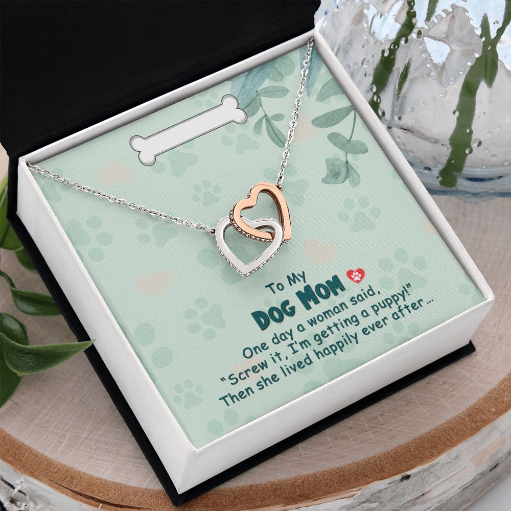 Love Knot Necklace, Dog Mom Gift For Mother's Day, Dog Mom Necklace For Women, Dog Mama Sentimental Gift, Dog Lover Gifts For Her, Unique1 Interlocking Hearts Necklace