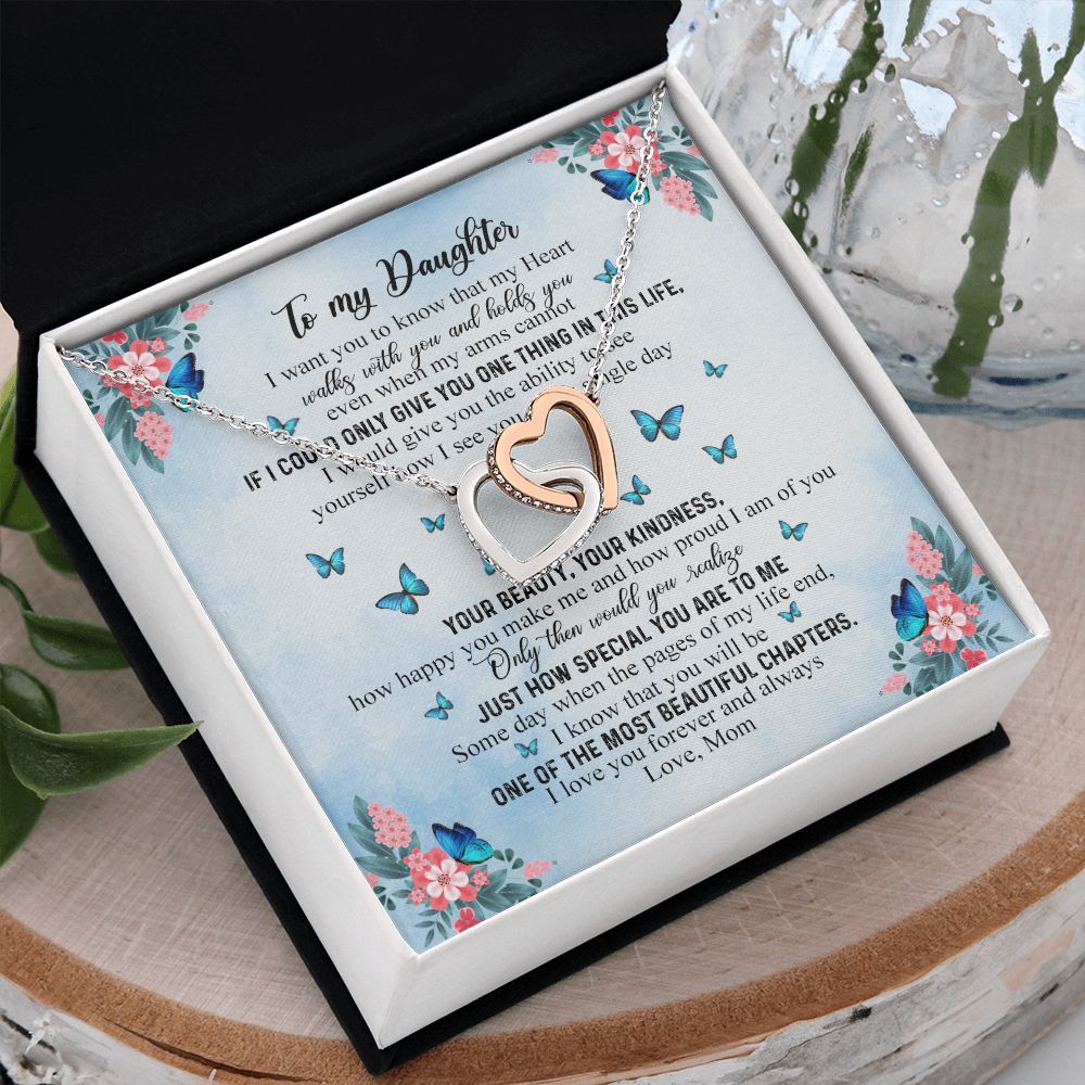 To My Daughter Gift From Mom Mother Day Gift For Daughter Jewelry for Daughter Interlocking Hearts Necklace