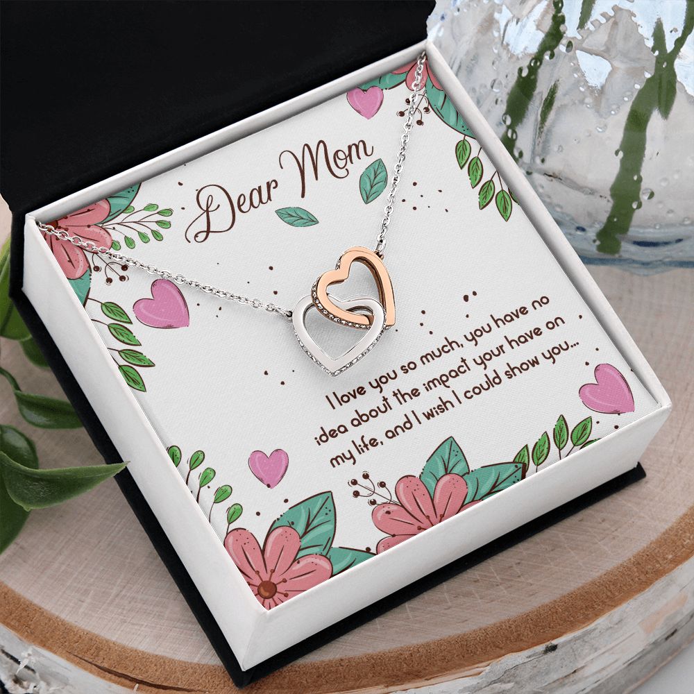 To My Dear Mom Necklace Pendant Gift From Daughter Or Son Necklace For To Mommy, Mother, Mother In Law Gift On Birthday, Anniversary Holiday Gift 30821 Interlocking Hearts Necklace