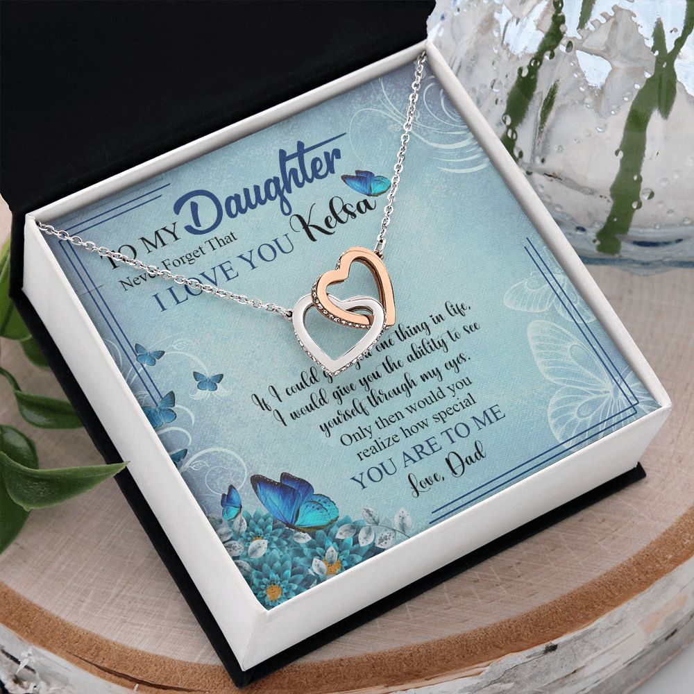 Mother Daughter Gift Ideas, To My Daughter Gift Necklace from Mom, Jewelry Pendant Present for Daughter, Birthday Christmas Gift Graduation Gifts for Daughters, Mother and Daughter Necklace 21 Interlocking Hearts Necklace