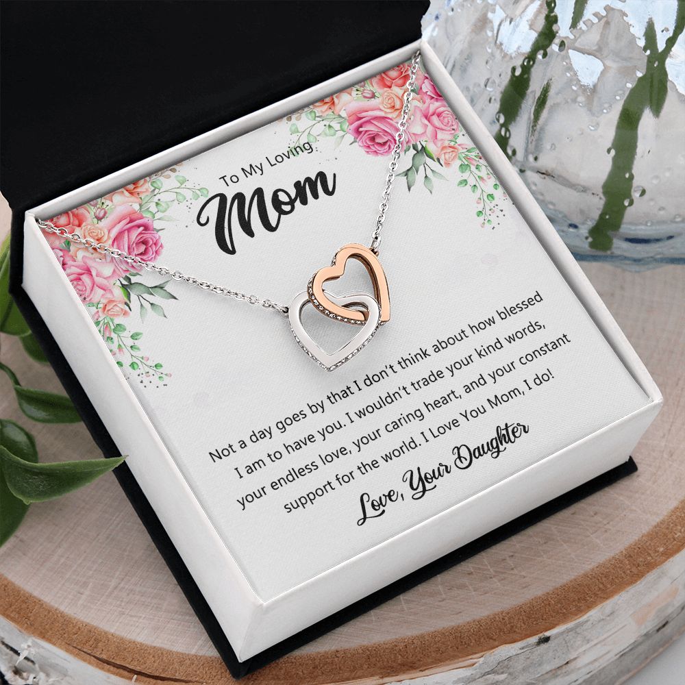 To My Mom Necklace, Gift For Mom, Mother's Day Gift from Daughter, Mom Jewelry Gift for Mothers Day, Birthday Gift for Mother, Moms Gift from Daughter Son, Necklace for Mom Mother 9 Interlocking Hearts Necklace
