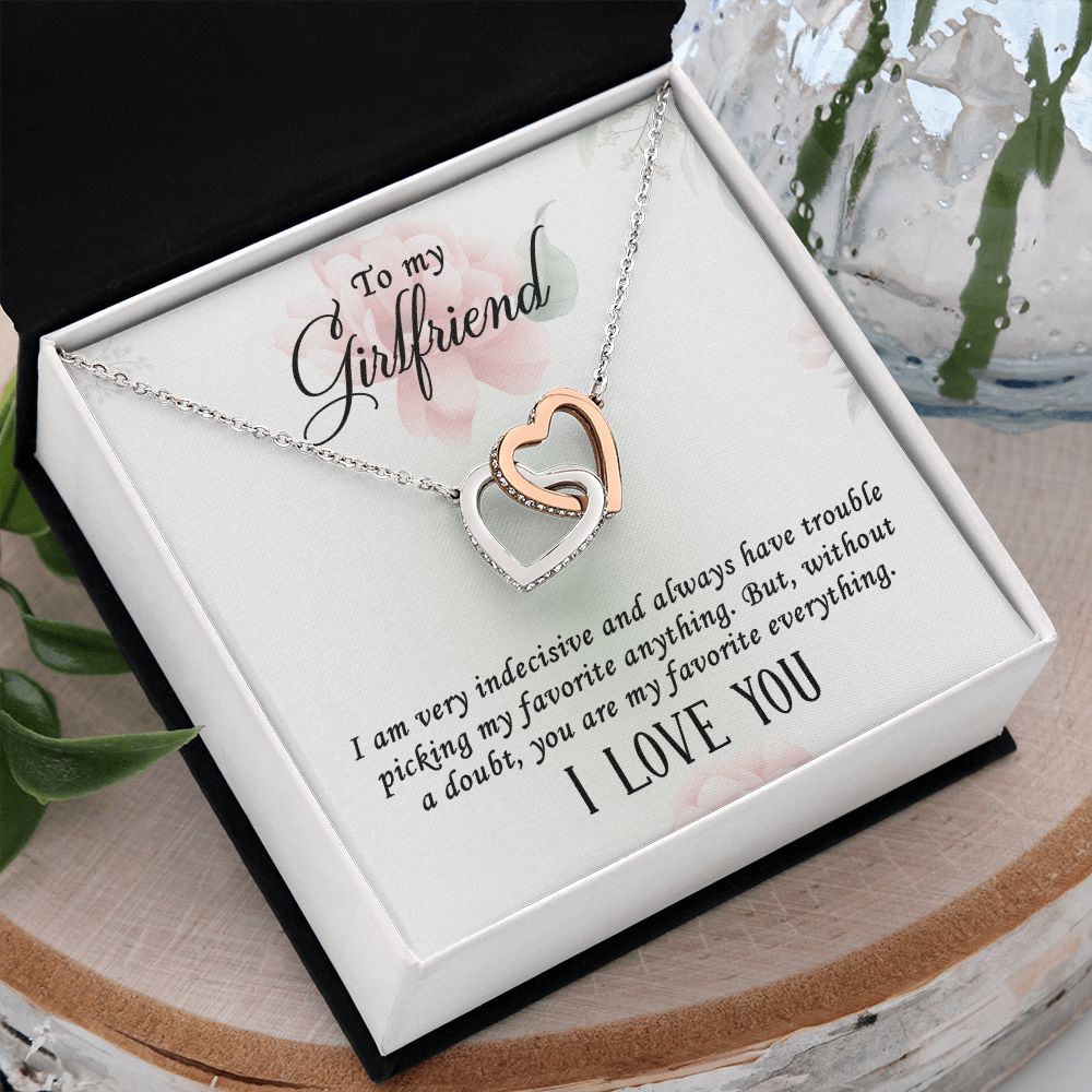To My Girlfriend Necklace from Boyfriend To My Future Wife Necklace Jewelry For Girlfriend Gift For Girlfriend Gift for Her Romantic Birthday Valentines Day Gift For Girlfriend Gifts Necklaces Interlocking Hearts Necklace
