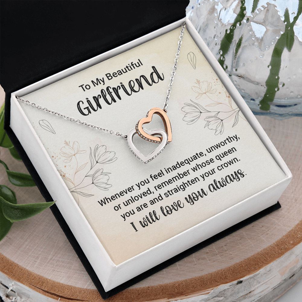 To My Girlfriend Necklace from Boyfriend To My Future Wife Necklace Jewelry For Girlfriend Gift For Girlfriend Gift for Her Romantic Birthday Valentines Day Gift For Girlfriend Gifts Necklaces Interlocking Hearts Necklace