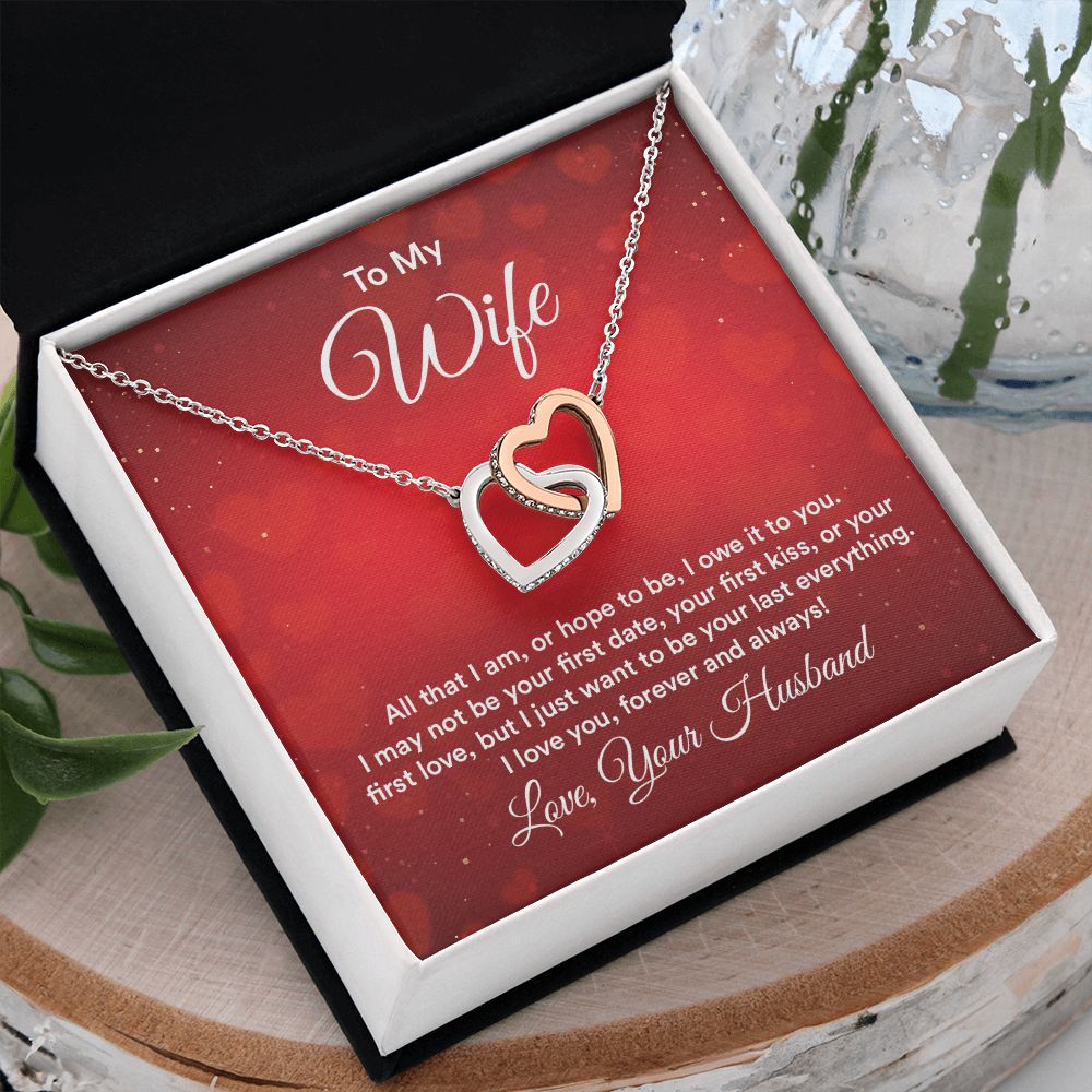 Birthday Gifts For Wife, Necklace Gifts For Wife From Husband, To My Wife Jewelry For Women , To My Wife Necklace  from Husband Wedding Anniversary Present For Wife, Beautiful Wife Jewelry Christmas30 Interlocking Hearts Necklace