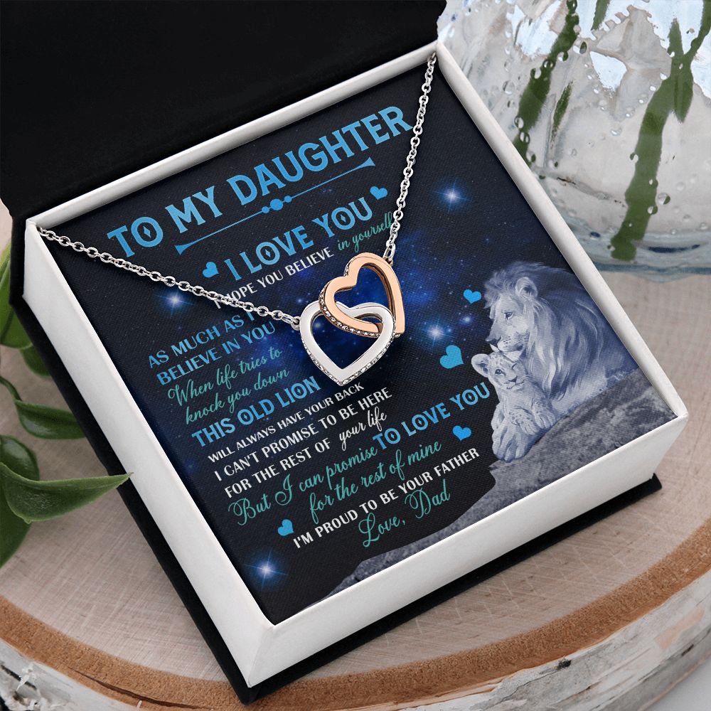 Dad To Daughter Necklace Jewelry Gift for Daughter from Dad Father Daughter Gift 175009114907 Interlocking Hearts Necklace