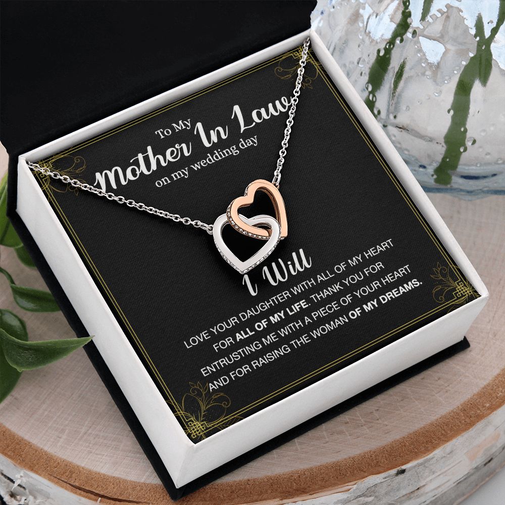 Mother Of The Bride Gift From Groom, Mother In Law Gift on Wedding Day from Groom, Gifts for Mother of the Bride, Future Mother-In-Law Interlocking Hearts Necklace