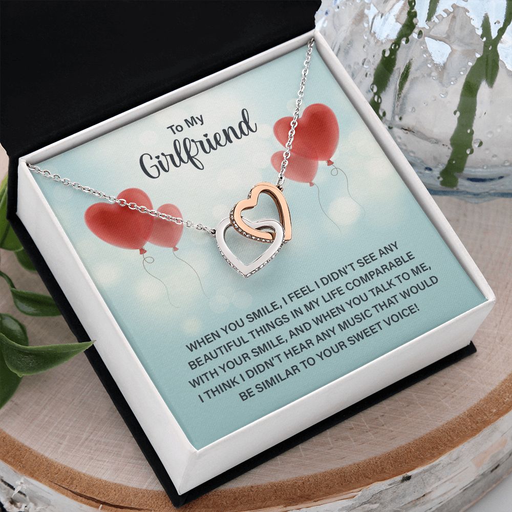 To My Girlfriend Necklace from Boyfriend To My Future Wife Necklace Jewelry For Girlfriend Gift For Girlfriend Gift for Her Romantic Birthday Valentines Day Gift For Girlfriend Gifts Necklaces Interlocking Hearts Necklace