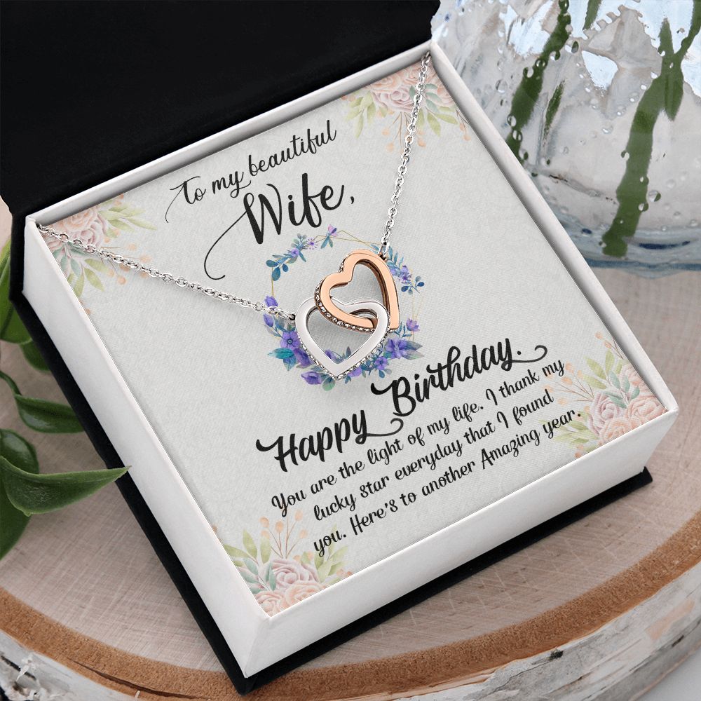 To My Beautiful Wife Necklace, Wedding Anniversary Jewelry For Women, Necklace For Wife from Husband, Gifts For Wife Birthday Gifts Necklace, Jewelry With Message Card In A Gift Box
