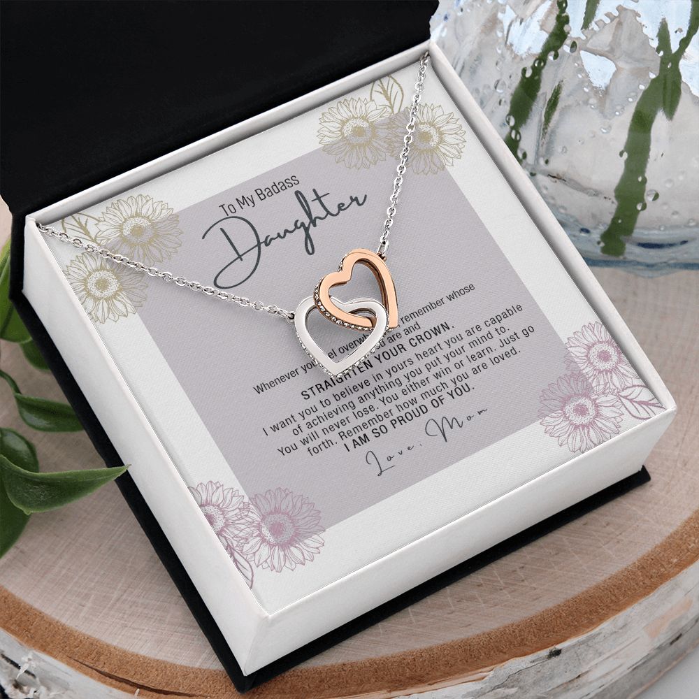 Daughter Necklace Gift From Mom Mother Daughter Jewelry Gift 21st Birthday Xmas Interlocking Hearts Necklace