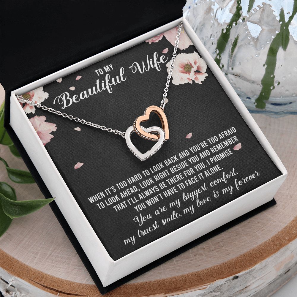 To My Beautiful Wife Necklace, Wedding Anniversary Jewelry For Women, Necklace For Wife from Husband, Gifts For Wife Birthday Gifts Necklace, Jewelry With Message Card In A Gift Box