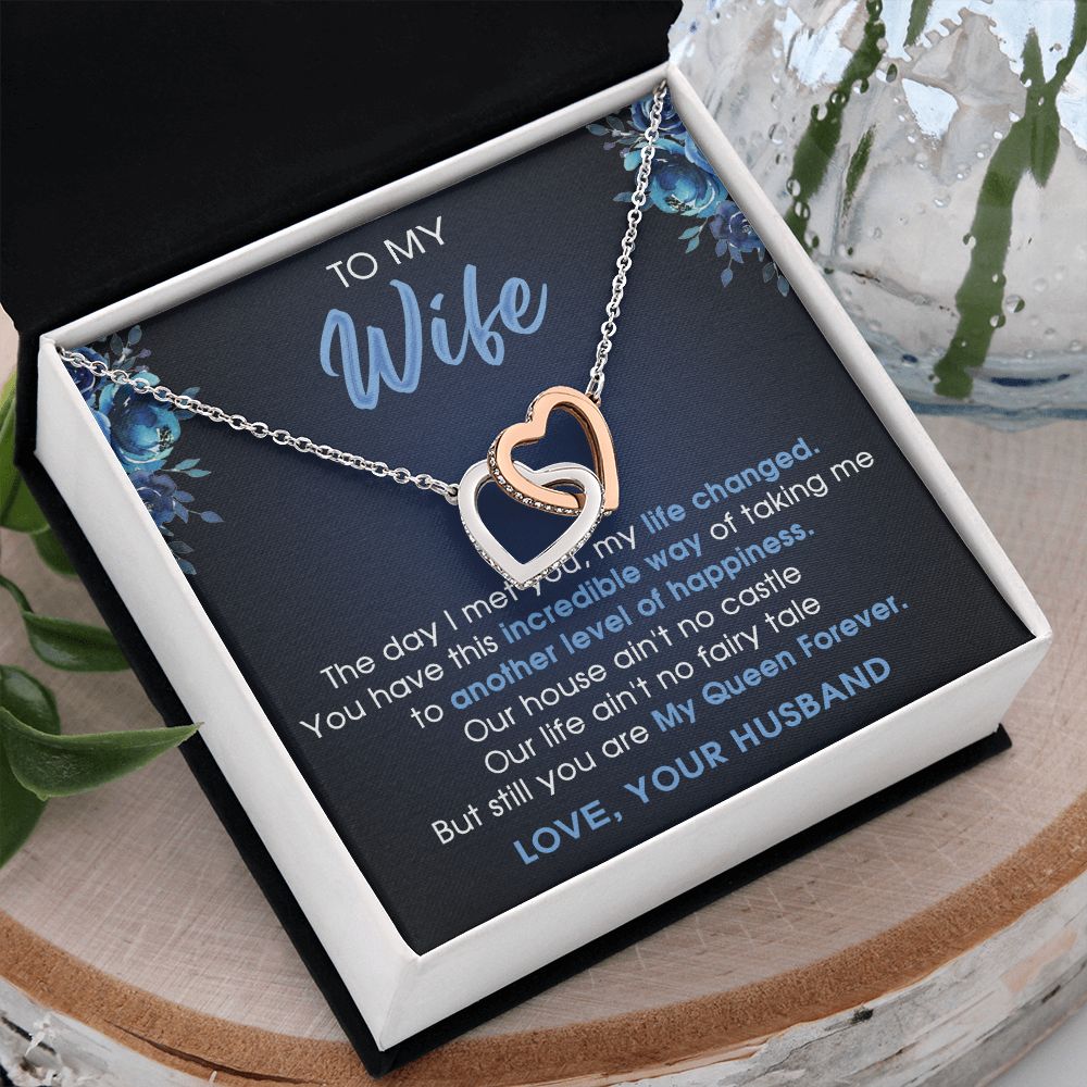 To My Wife Gift Jewelry Gift For Wife Birthday Gift For Wife Necklace For Wife Interlocking Hearts Necklace