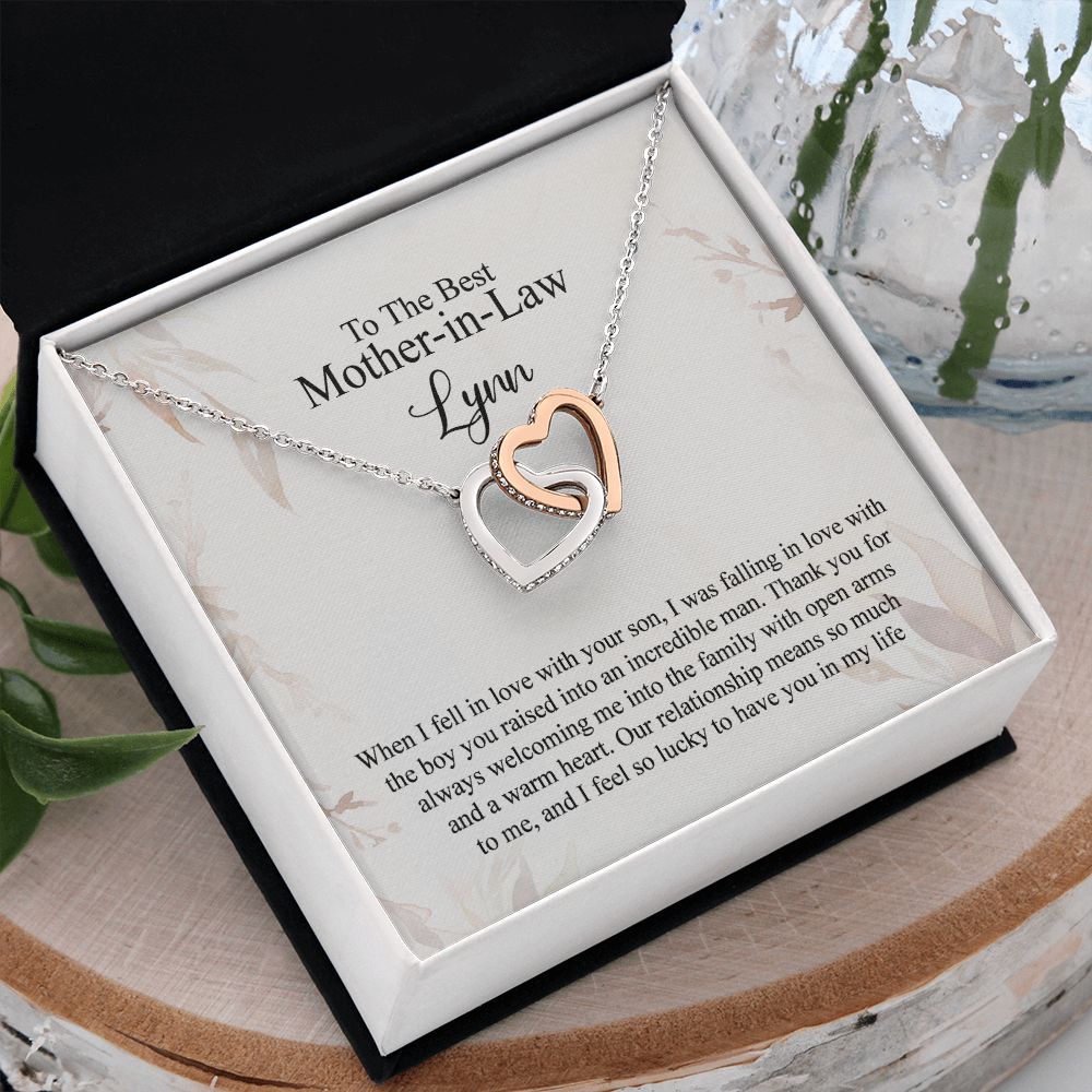Mother in Law Necklace, Jewelry for Women, Future Mother in Law Gifts from Daughter in Law, Mother of Bride Gifts For Mother in Law, Birthday Gifts For Mother In Law From Daughter In Law4 Interlocking Hearts Necklace