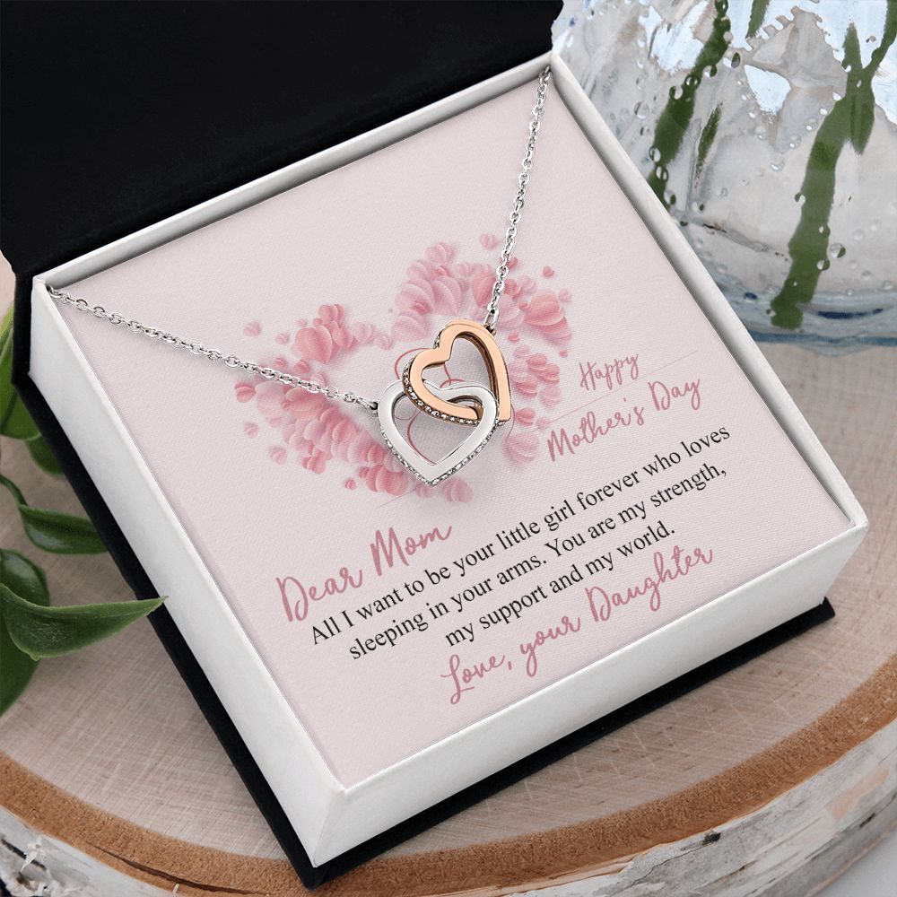 Mom Necklace Gifts for Mom from Daughter to Mom Gifts for Mothers Day from Daughter, To My Mom Necklace from Daughter to Mom Birthday Gifts Necklace with Message Card and Gift Box25 Interlocking Hearts Necklace