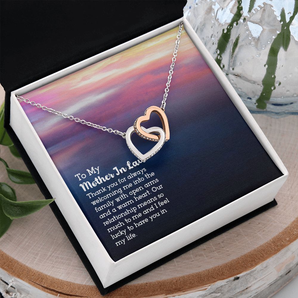 Mother in Law Necklace, Jewelry for Women, Future Mother in Law Gifts from Daughter in Law, Mother of Bride Gifts For Mother in Law, Birthday Gifts For Mother In Law From Daughter In Law13 Interlocking Hearts Necklace