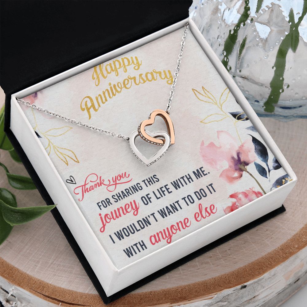 To My Wife Necklace, Wedding Anniversary Jewelry For Women, Necklace For Wife from Husband, Gift For Wife Birthday Gifts From Husband Necklace, Jewelry With Message Card In A Gift Box9 Interlocking Hearts Necklace
