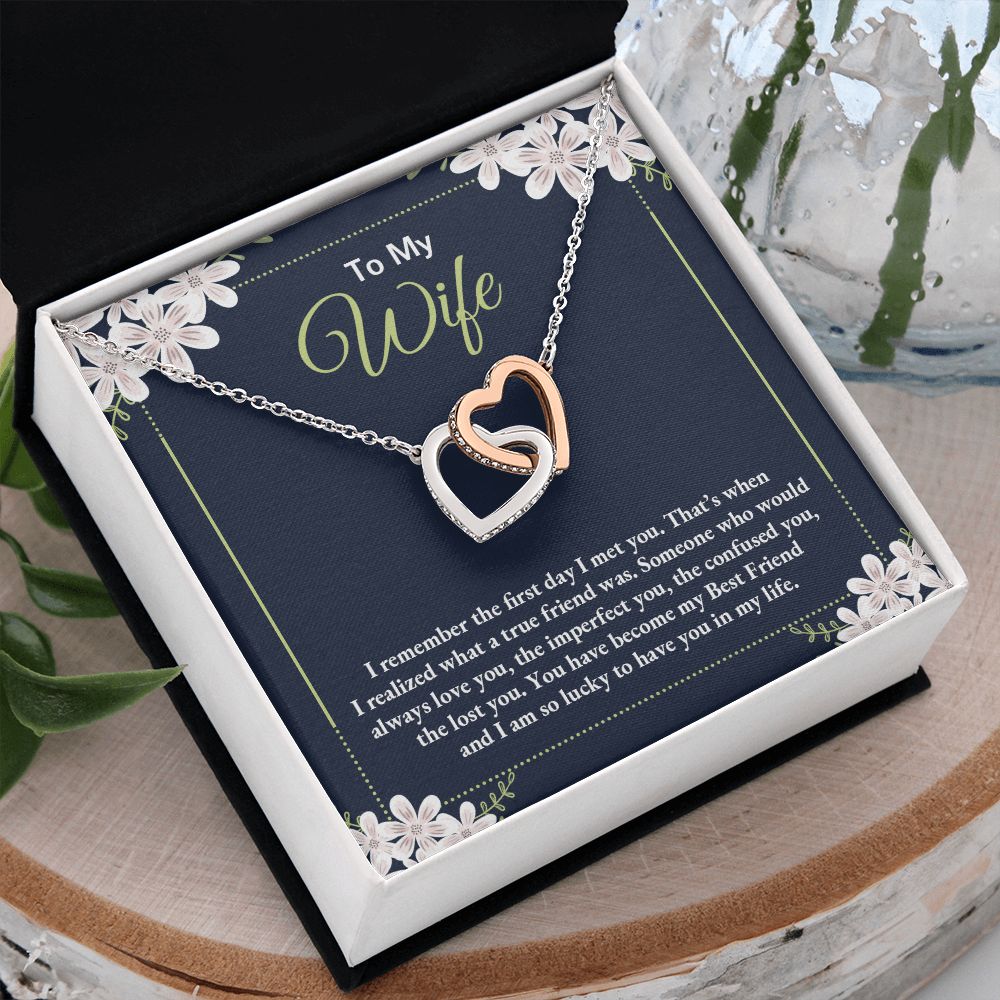 To My Wife Necklace Gift Alluring Beauty Necklace Birthday Gifts for Daughter 175146937086 Interlocking Hearts Necklace