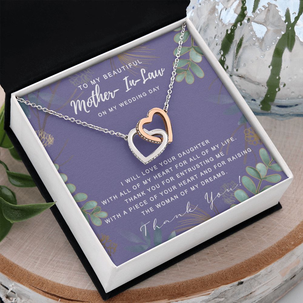 Mother in Law Necklace, Jewelry for Women, Future Mother in Law Gifts from Daughter in Law, Mother of Bride Gifts For Mother in Law, Birthday Gifts For Mother In Law From Daughter In Law8 Interlocking Hearts Necklace