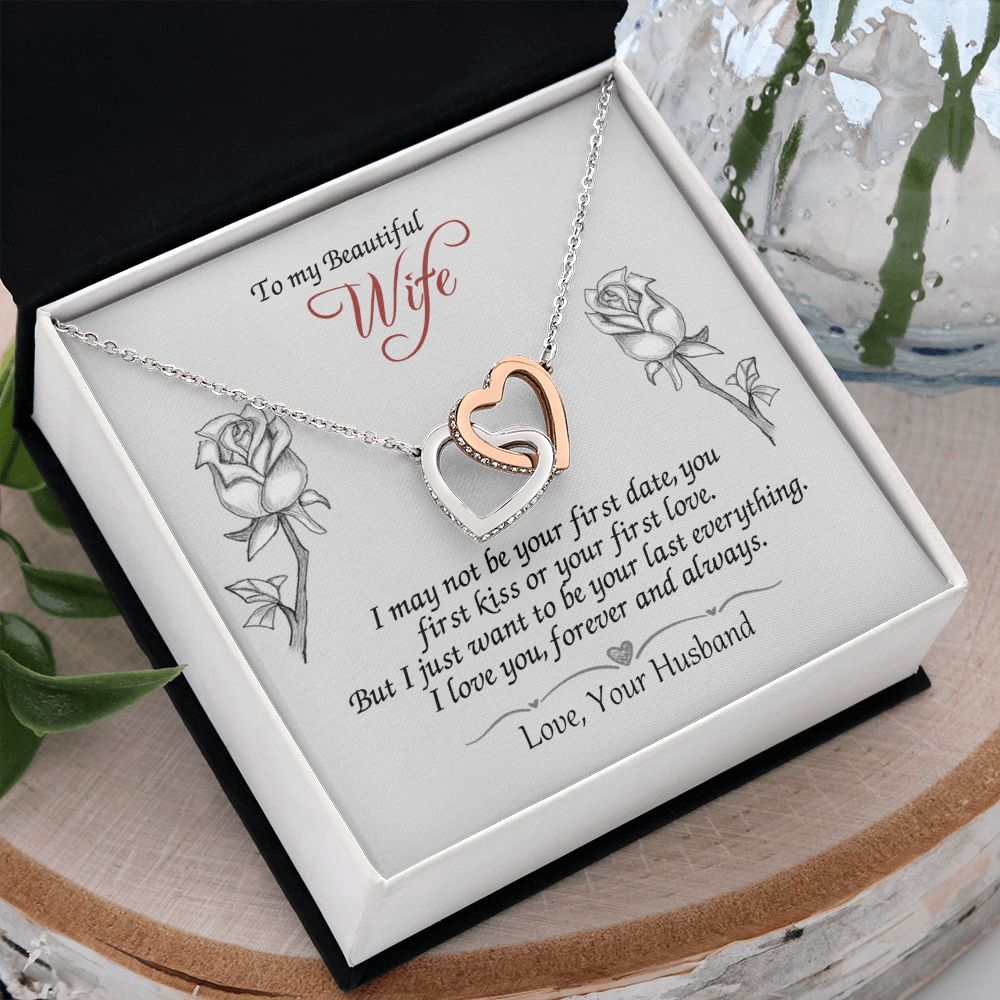 To My Beautiful Wife Necklace, Wedding Anniversary Jewelry For Women, Necklace For Wife from Husband, Gifts For Wife Birthday Gifts Necklace, Jewelry With Message Card In A Gift Box