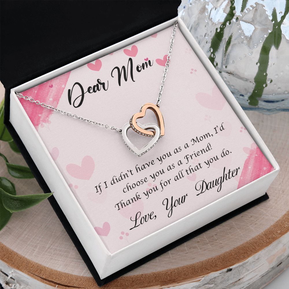 To My Mom Necklace, Gift For Mom, Mother's Day Gift from Daughter, Mom Jewelry Gift for Mothers Day, Birthday Gift for Mother, Moms Gift from Daughter Son, Necklace for Mom Mother 10 Interlocking Hearts Necklace