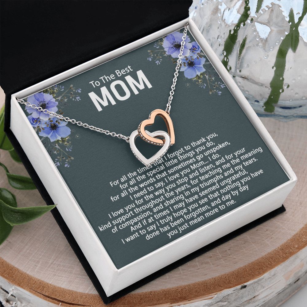 To The Best Mom Love Knot Necklace Gift For Mom On Mother's Day Interlocking Hearts Necklace