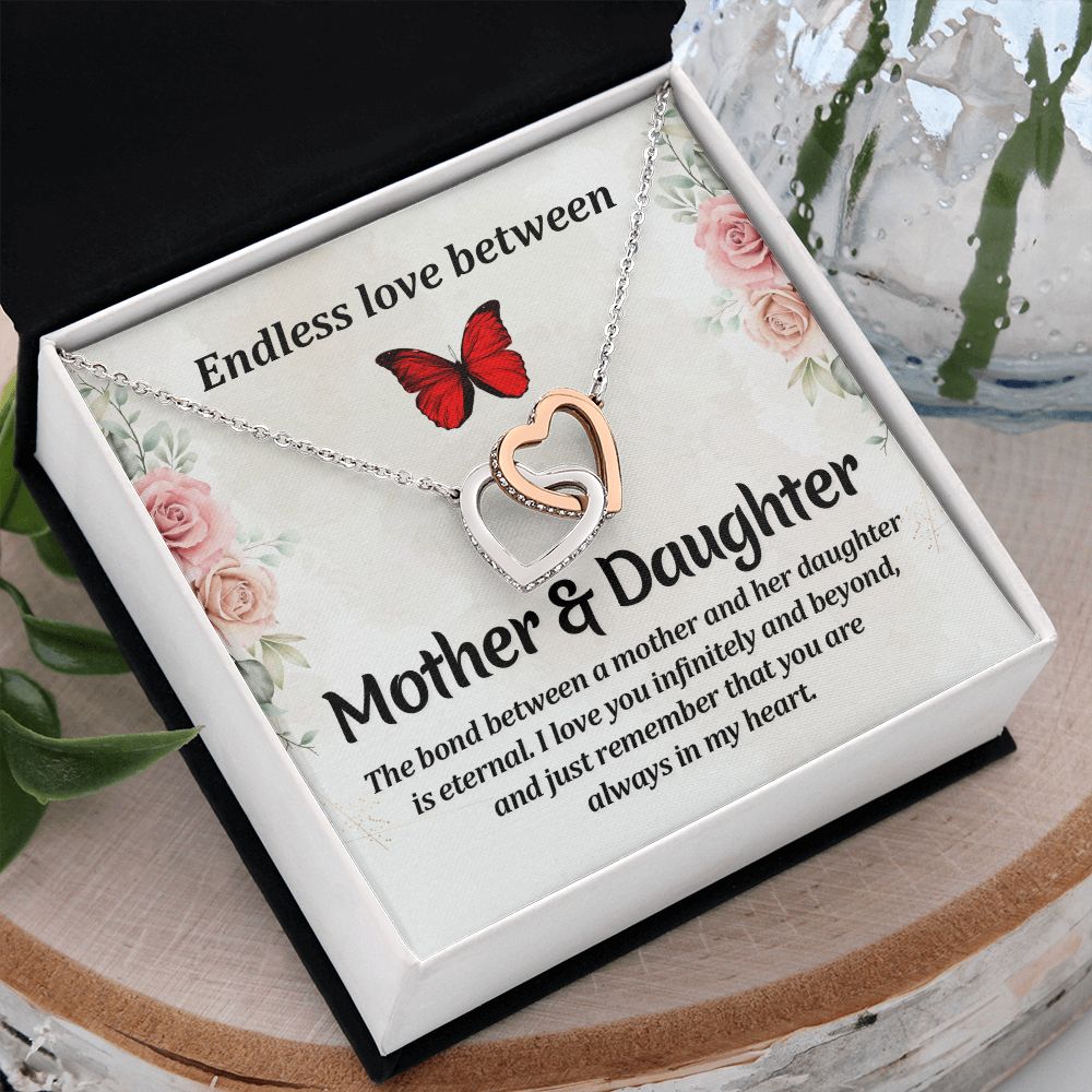 To My Mom Necklace, Gift For Mom, Mother's Day Gift from Daughter, Mom Jewelry Gift for Mothers Day, Birthday Gift for Mother, Moms Gift from Daughter Son, Necklace for Mom Mother 11 Interlocking Hearts Necklace