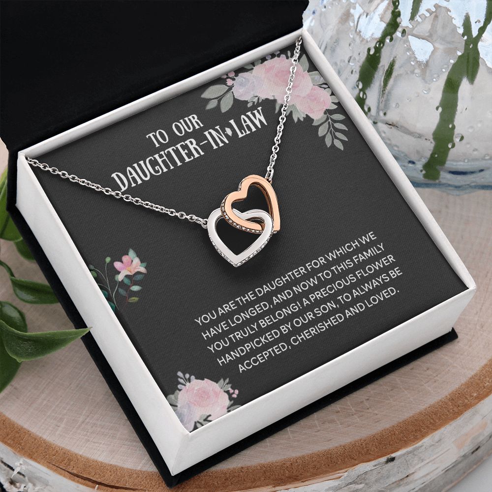To Our Daughter-in-law Necklace from Mother-in-law Daughter-in-law Birthday Gift Interlocking Hearts Necklace