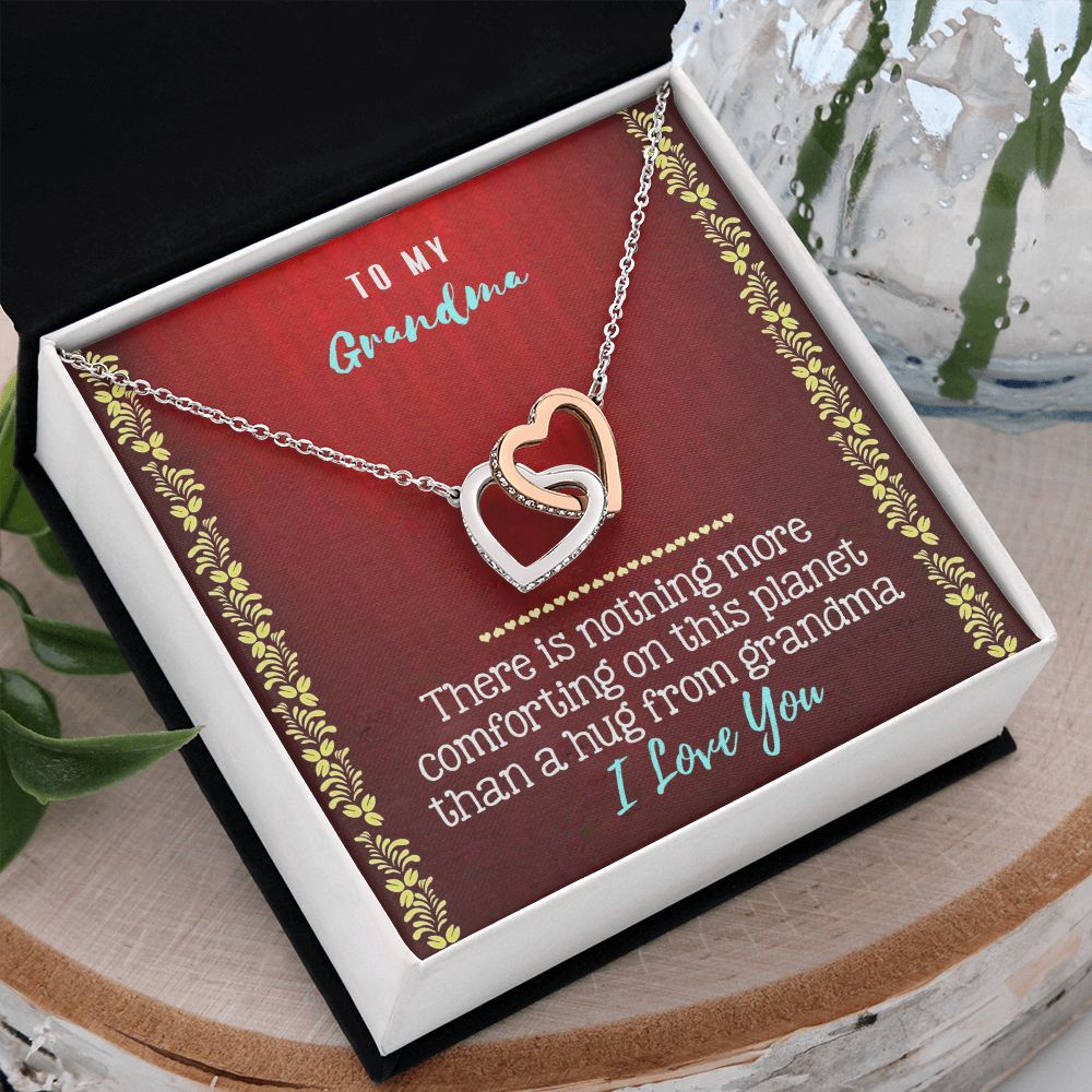 To My Grandma Necklace, Gift for Grandmother Necklace, Mothers Day Gift For Grandma Nana, Grandma Jewelry From Grandchildren GrandKids , Jewelry Box Gift For Grandma Grandmother20 Interlocking Hearts Necklace