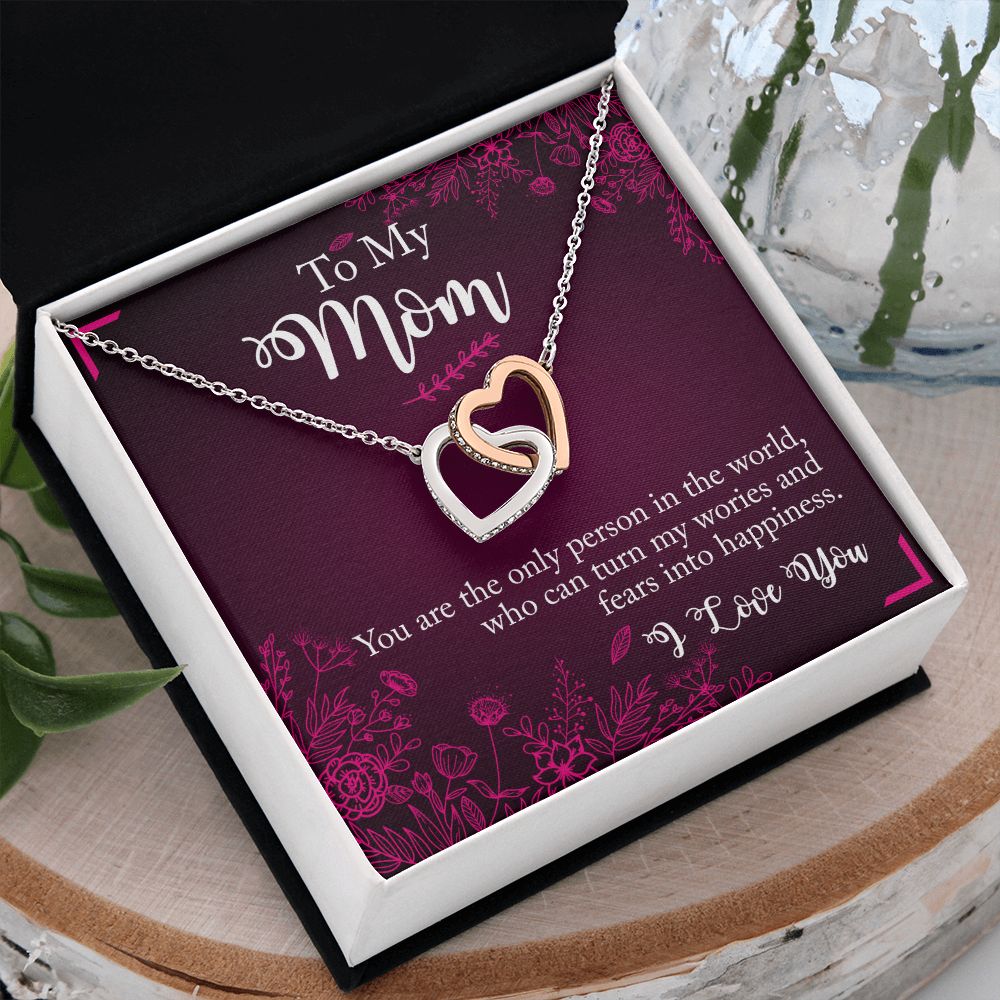 To My Mom Necklace Pendant Gift From Daughter Necklace You Are The Only Person Gift For To Mom Happy Mother's Day Mother In Law Gift On Birthday Anniversary Gift 30821 Interlocking Hearts Necklace