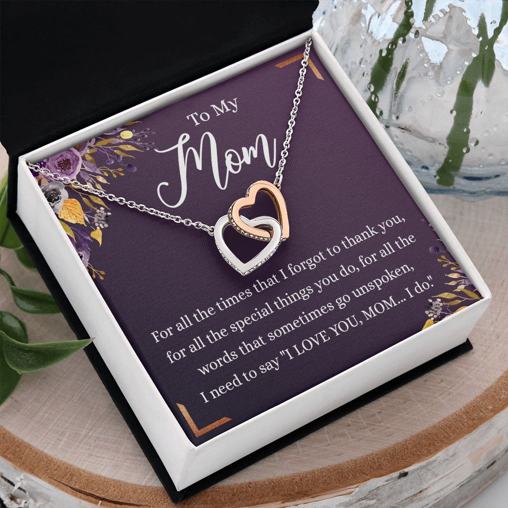 To My Mother Gift Necklace To Mom, Mother, Mommy, Momma from Child Special Mother Gift for Birthday Mothers Day Retriment Anniversary Hoiday Present for Mom Necklace for Women Interlocking Hearts Necklace