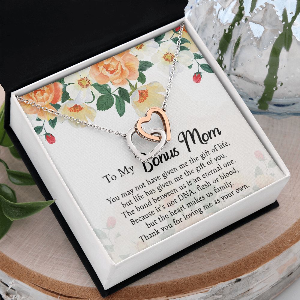 Mother Daughter Necklace as Daughter Gift from Mom, Mom Necklace as Christmas Gift for Mom from Son, Birthday Gift for Mother in Law Necklace, Bonus Mom Gifts for Step Mom Necklace5 Interlocking Hearts Necklace