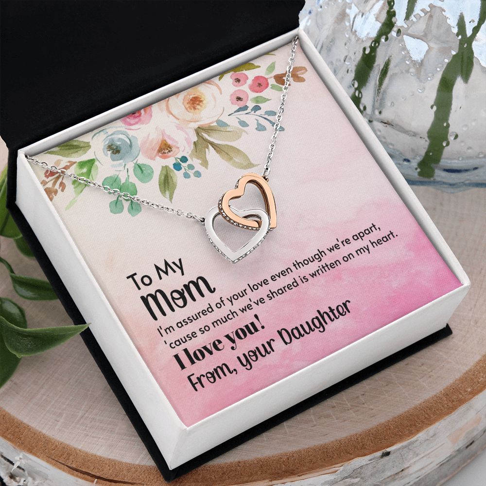 To My Mom Necklace, Gift For Mom, Mother's Day Gift from Daughter, Mom Jewelry Gift for Mothers Day, Birthday Gift for Mother, Moms Gift from Daughter Son, Necklace for Mom Mother 21 Interlocking Hearts Necklace