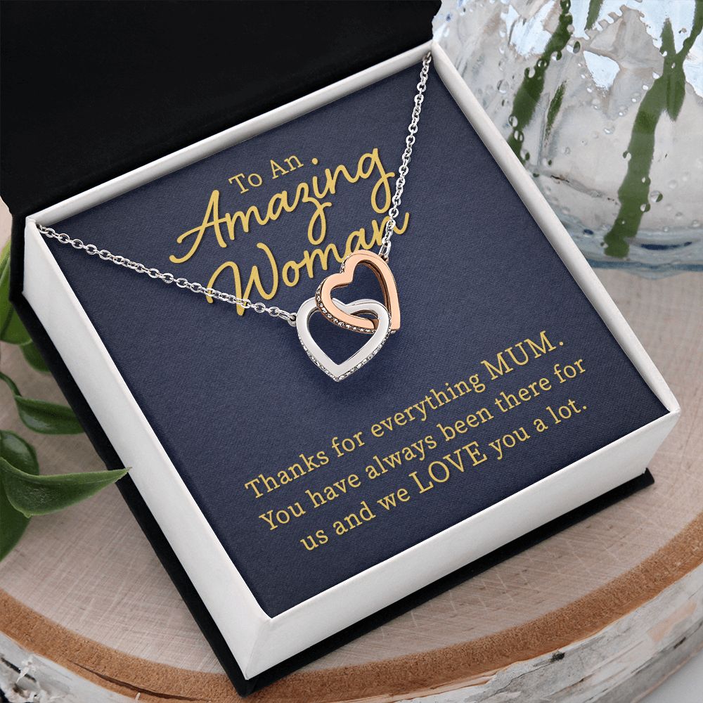 Birthday Gifts For Wife, To My Wife Necklace Gifts For Wife From Husband, To My Wife Jewelry For Women , To My Wife Necklace  from Husband Wedding Anniversary Present For Wife, Wife Jewelry Christmas 3 Interlocking Hearts Necklace