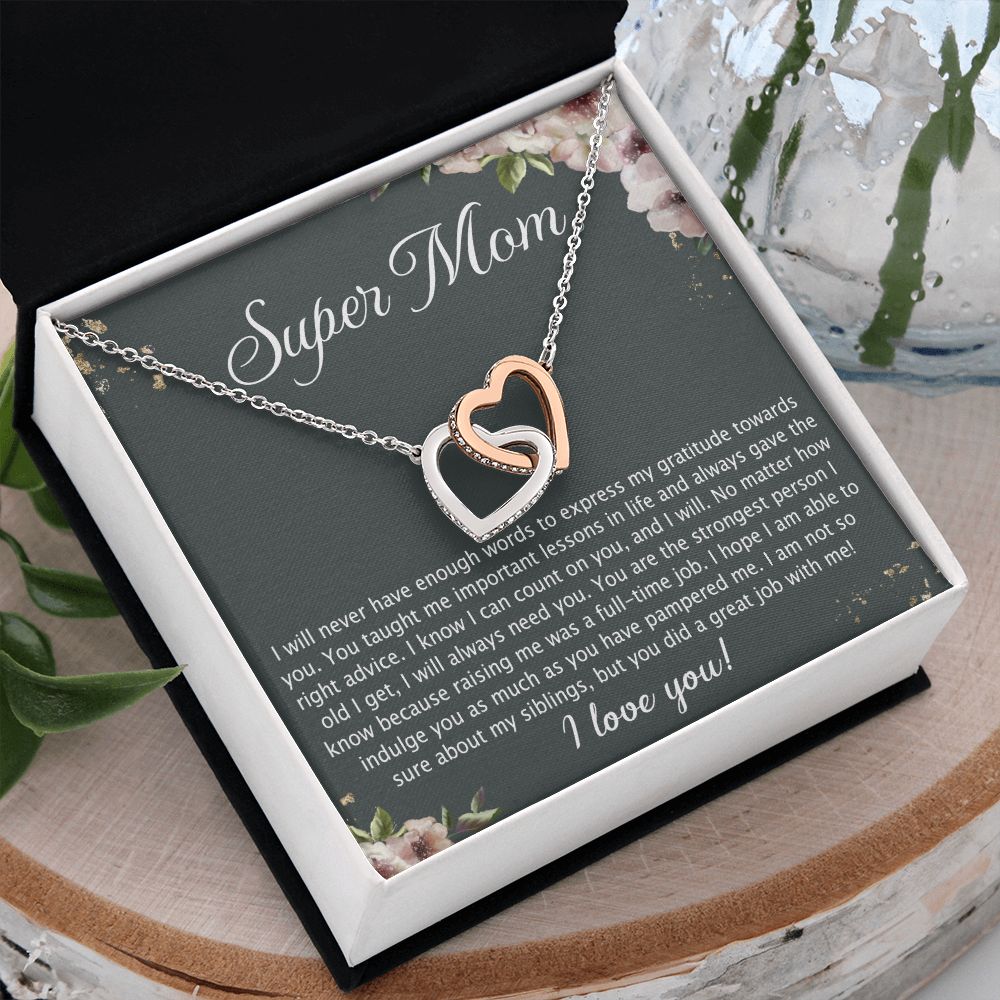 To My Mom Necklace Pendant Gift From Daughter Your Faith Lets Us Know With Message Card Gift For Mom Interlocking Hearts Necklace